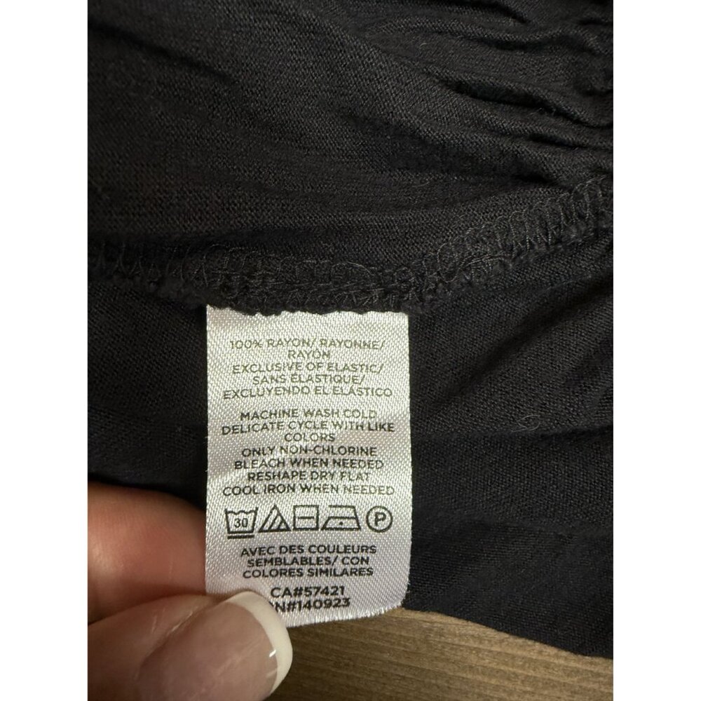 Loft Smocked Black Peasant Top XL - Picture 6 of 7